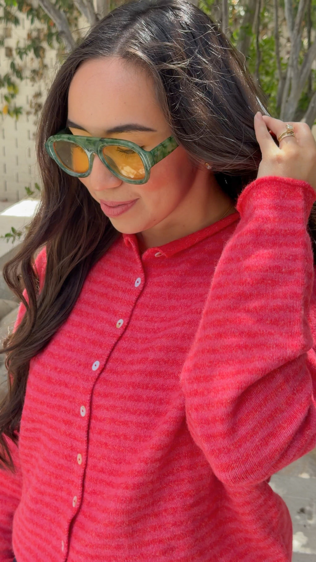 Essentials Cardigan (Pink/Red)