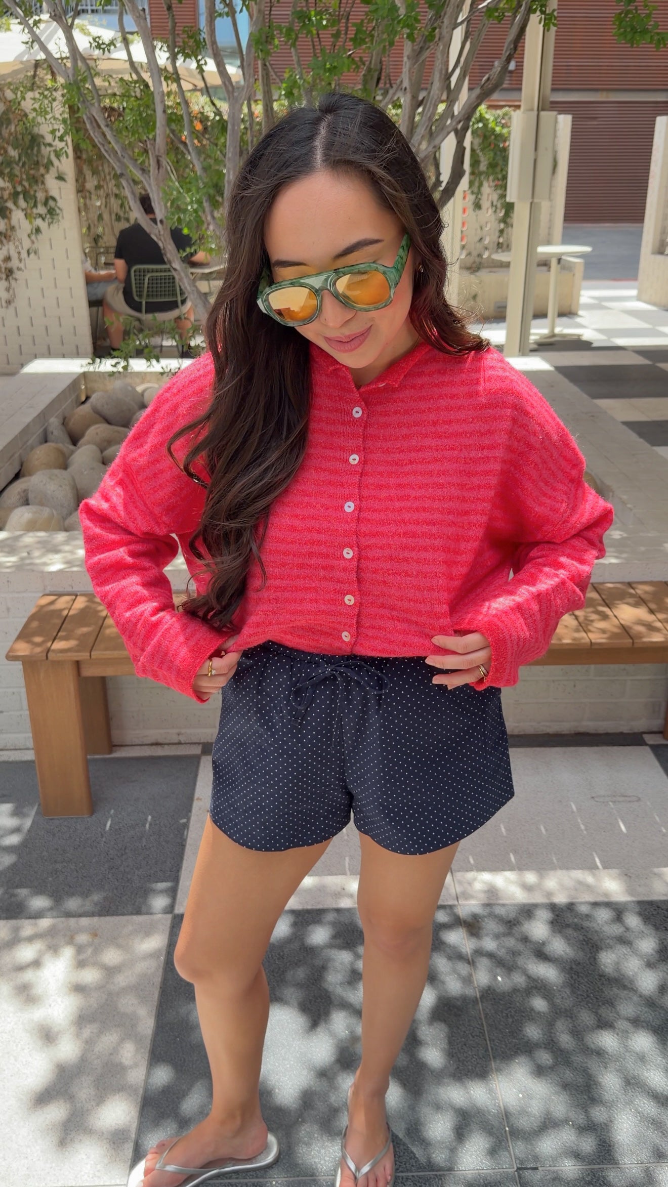 Essentials Cardigan (Pink/Red)
