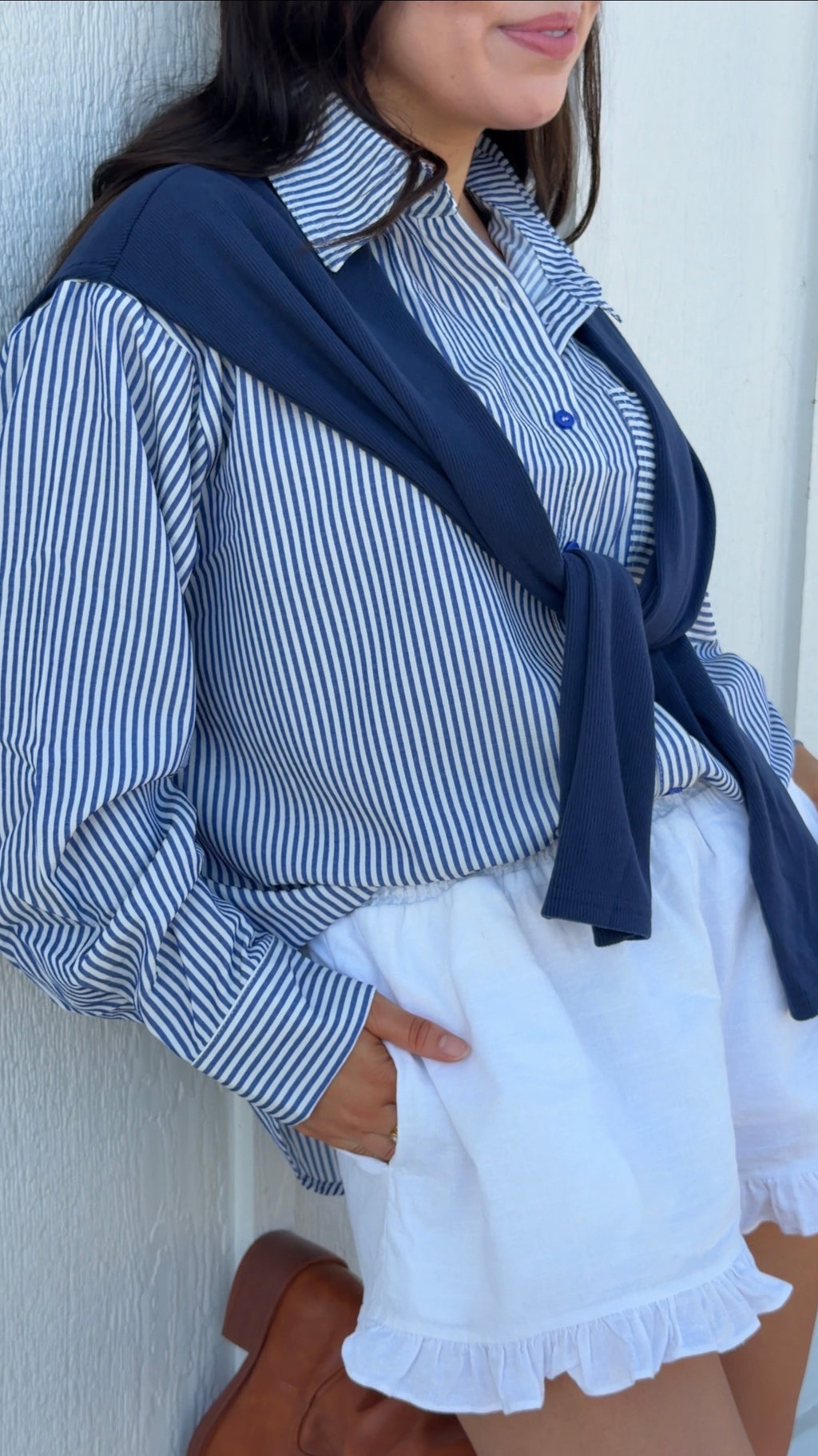 Collins Stripe Tie Top