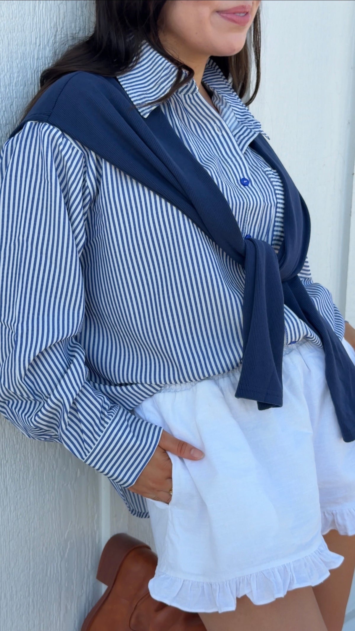 Collins Stripe Tie Top