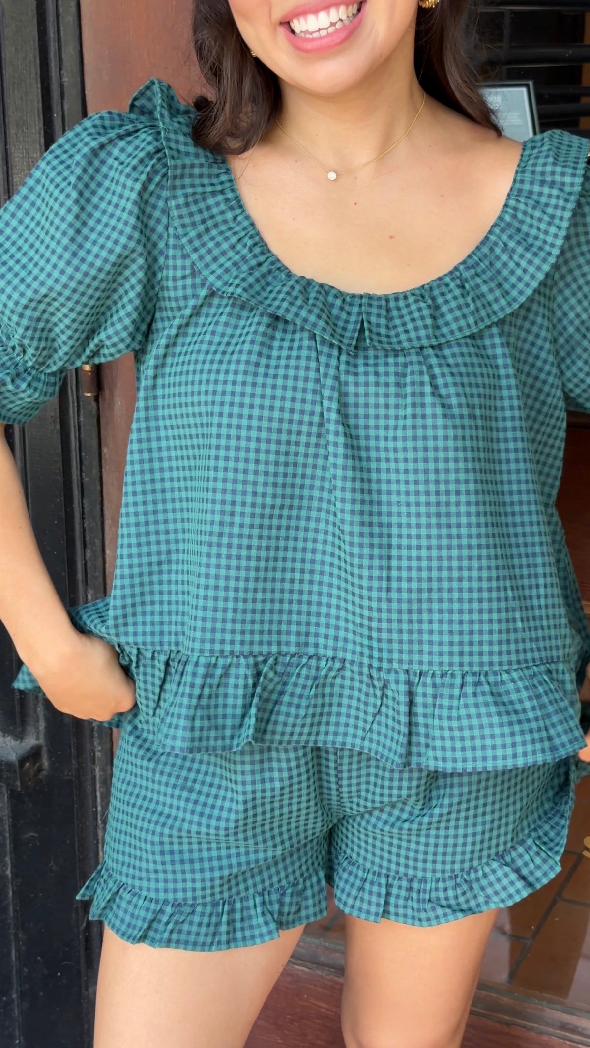 PRE ORDER Evergreen Gingham Set