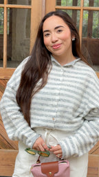 Essentials Cardigan (Grey/White)
