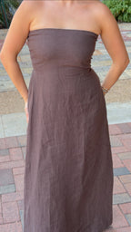 Iris Linen Maxi (Brown)