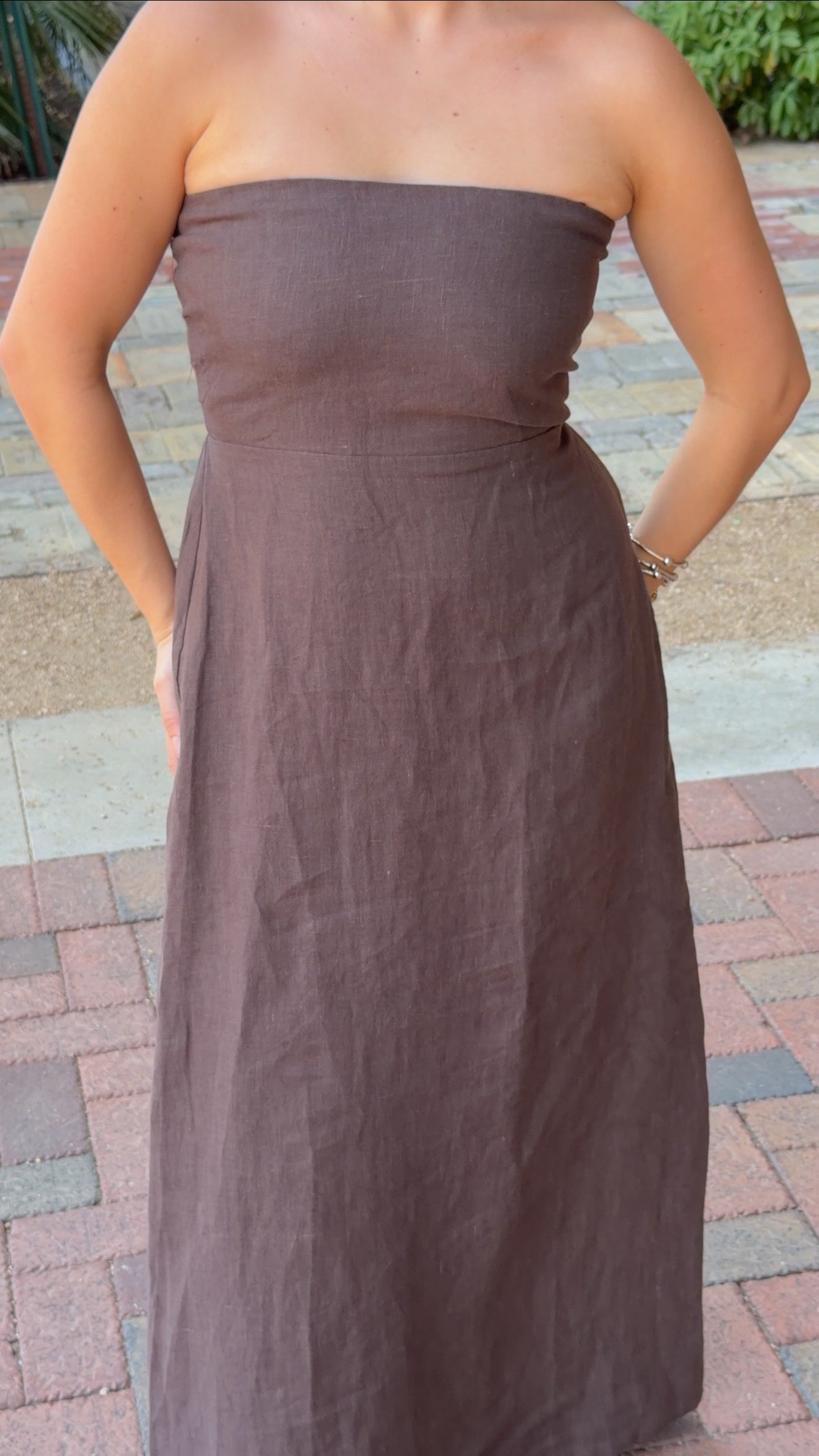Iris Linen Maxi (Brown)