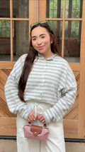 Essentials Cardigan (Grey/White)